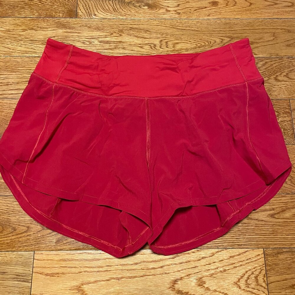 EUC Lululemon Speed Up Mid-rise Short 4" Lined Dark Red Size 6
